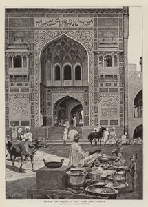 Voor de Moskee van de Wazir Khan, Lahore door Harry Hamilton Johnston