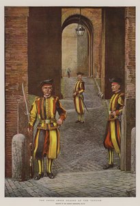 De Zwitserse Garde van de Paus in het Vaticaan