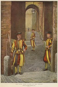 De Zwitserse Garde van de Paus in het Vaticaan