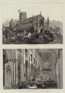De restauratie van de abdij van St. Albans door Harry Hine