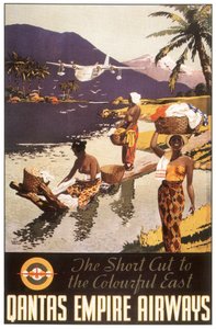 Advertentie Qantas Empire Airways, Ansichtkaart, ca. 1950-1954 (poster) door Harry J. Weston