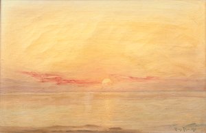 Zonsondergang, Skagen door Harry Kluge