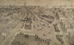 Brooklyn Plaza van de Manhattan Bridge, c.1917