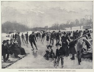 Winter in Central Park, schaatsen op het Seventy-Second Street Lake