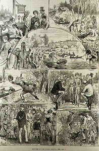 Schetsen bij de Henley Regatta, uit The Illustrated London News, 7 februari 1881 door Harry after Furniss