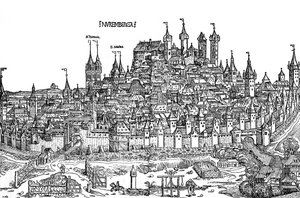 Nürnberg uitzicht in de 15e eeuw