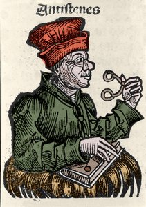 De Griekse filosoof Antisthenes (444-365 v.Chr.). Houtsnede uit 