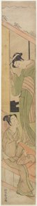 Jonge man praat met een Watatsumi, ca.1770 door Haruji Suzuki