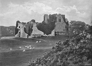 Oystermouth Kasteel, Mumbles, ca. 1896 door Harvey Barton