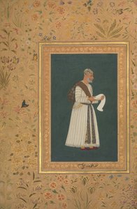 Portret van Mulla Muhammad Khan Vali van Bijapur, Folio uit het Shah Jahan Album, recto: ca. 1620