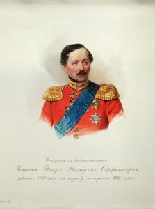 Portret van Generaal Baron Fyodor Petrovich von Offenberg 1789-1857 Uit het Album van de Keizerlijke Huzaren, 1846-1849