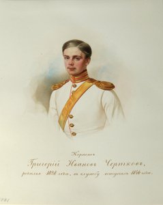 Portret van Grigory Ivanovich Chertkov 1828-1884 Uit het Album van de Keizerlijke Huzaren, 1846-1849