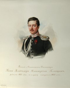Portret van Prins Vladimir Dmitriyevich Golitsyn uit het Album van de Keizerlijke Huzaren