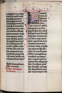 Evangelieboek met Evangelistenportretten: Gedecoreerde Initiaal, ca. 1480 door Hausbuch Master