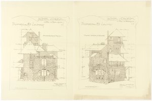 Elevaties, rechter en linker zijgevels, Castel d