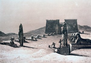 Tempel van Asseboua, Nubië, Egypte, 19e eeuw door Hector Horeau