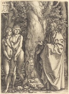Adam en Eva Verbergen Zichzelf, 1540 door Heinrich Aldegrever