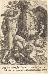 Hercules Doodt Cacus door Heinrich Aldegrever