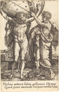 Hercules en Atlas door Heinrich Aldegrever