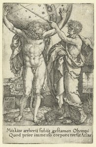 Hercules en Atlas door Heinrich Aldegrever