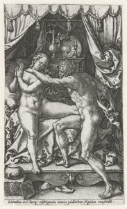 Lucretia en Sextus Tarquinius door Heinrich Aldegrever