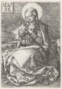 Madonna met kind aan de borst door Heinrich Aldegrever