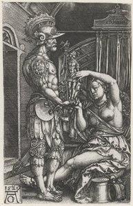 Medea geeft een beeld aan Jason door Heinrich Aldegrever