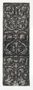 Ornamentontwerp met vissen door Heinrich Aldegrever