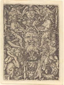 Ornament met masker door Heinrich Aldegrever