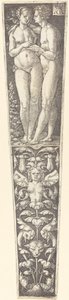 Ornament met naakt paar door Heinrich Aldegrever