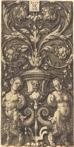Ornament met Vaas en Twee Vrouwelijke Figuren