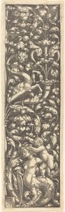 Ornament met een Kind op de Rug van een Sfinx door Heinrich Aldegrever