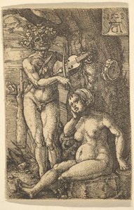 Orpheus en Eurydice, 1528 door Heinrich Aldegrever