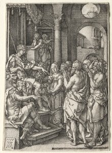 Het Verhaal van Susanna: Susanna beschuldigd van overspel, 1555 door Heinrich Aldegrever