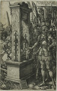Titus Manlius onthoofdt zijn zoon door Heinrich Aldegrever