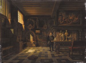 Interieur van een 17e-eeuws paleis door Heinrich Anton Heger