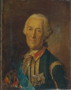 Portret van de veldmaarschalk en politicus Graaf Burkhard Christoph von Munnich door Heinrich Buchholz