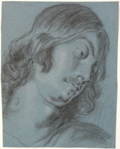 Hoofd van een jonge man, gebogen met rechts door Heinrich Dittmers