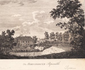 De Hornsdorfer Papiermolen door Heinrich Grosch