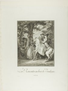 Ontmoeting in de bossen van Boulogne, uit Monument du Costume Physique et Moral de la fin du Dix-huitième siècle
