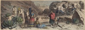 Een bergweg in Mexico (gekleurde gravure) door Heinrich Leutemann