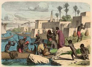 Oud Egypte: vissen door Heinrich Leutemann