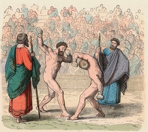 Oude Griekenland: Boksers door Heinrich Leutemann