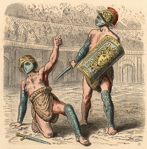 Oud Rome: Gladiatorengevechten in amfitheater