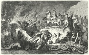 Hannibal bij het Beleg van Casilinum, 216-215 v.Chr. (gravure) door Heinrich Leutemann