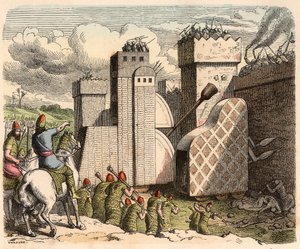 Mesopotamië, Assyrië: bestorming van een fort door Heinrich Leutemann