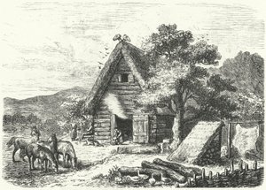 Oude Duitse boerderij door Heinrich Leutemann