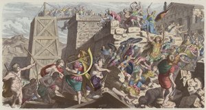 Romeinse soldaten bestormen een stad door Heinrich Leutemann