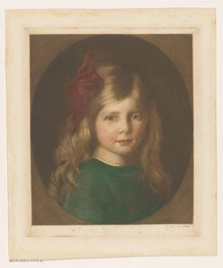 Portret van een onbekend meisje door Heinrich M. Krabbé (signed by artist)