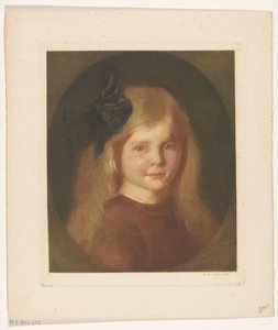 Portret van een onbekend meisje door Heinrich M. Krabbé (signed by artist)
